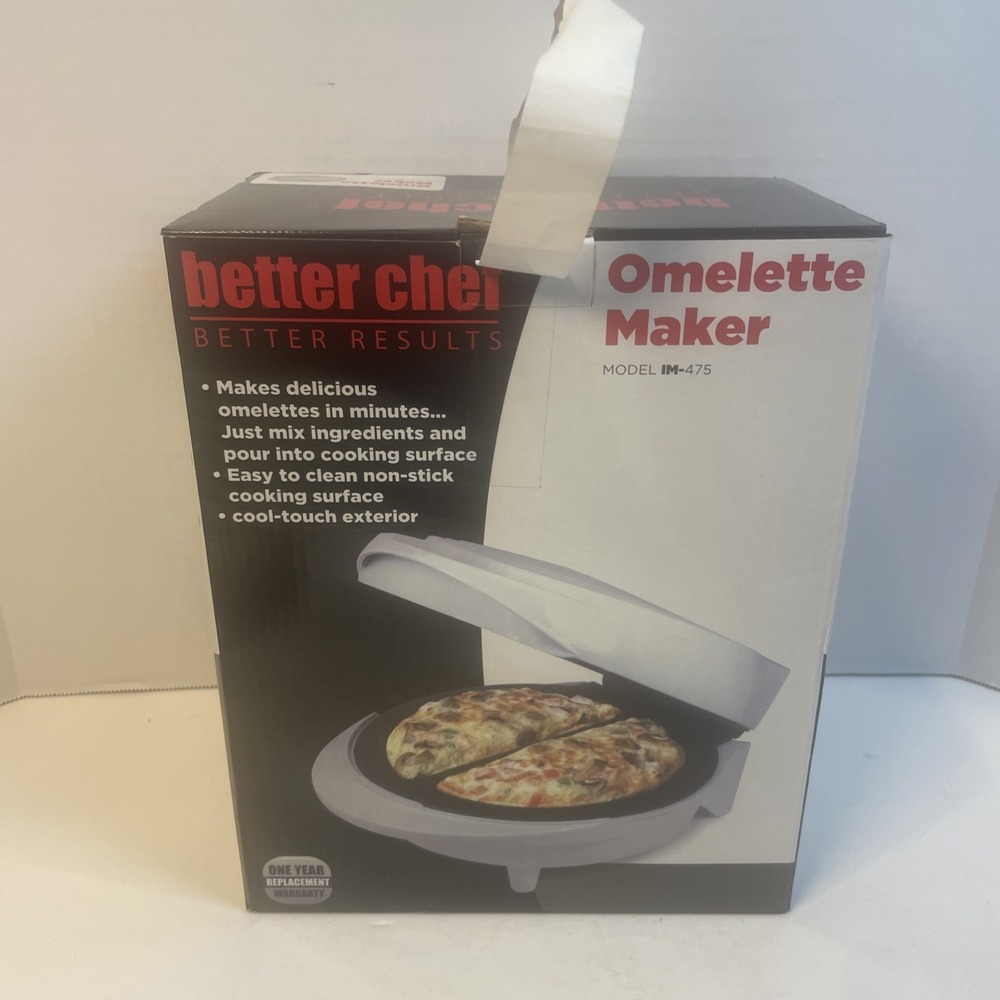 Better Chef Omelette Maker Unisex White IM-475 Non-Stick Cool-Touch Exterior‎